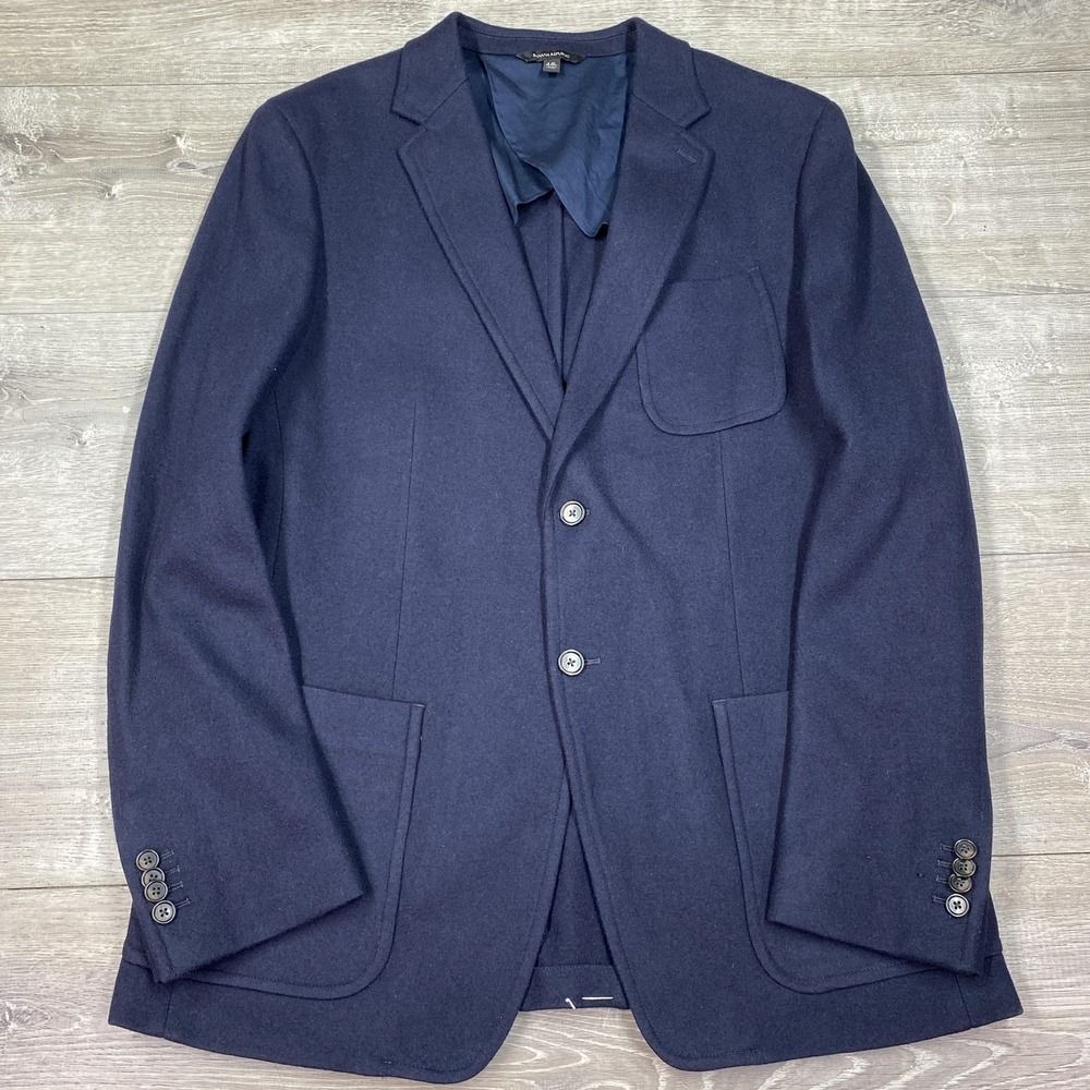 Banana‎ Republic Blazer 44R Blue Wool Italian Mario Bellucci Surgeon Cuff